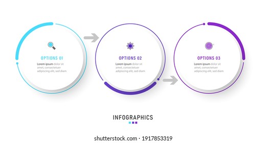 Vector Infographic label design template with icons and 3 options or steps. Can be used for process diagram, presentations, workflow layout, banner, flow chart, info graph.