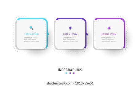 Vector Infographic label design template with icons and 3 options or steps. Can be used for process diagram, presentations, workflow layout, banner, flow chart, info graph.