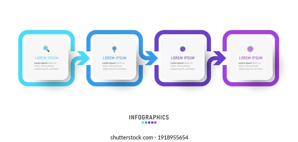 Vector Infographic label design template with icons and 4 options or steps. Can be used for process diagram, presentations, workflow layout, banner, flow chart, info graph.