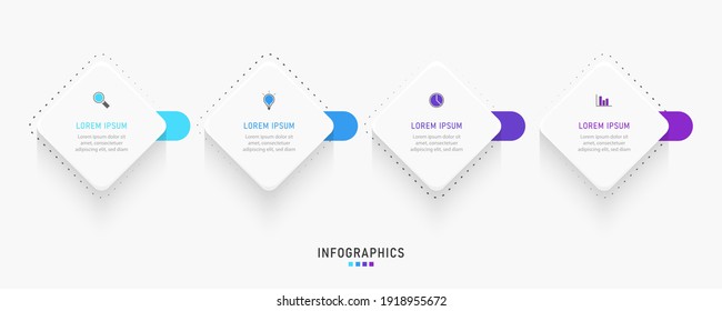 Vector Infographic label design template with icons and 4 options or steps. Can be used for process diagram, presentations, workflow layout, banner, flow chart, info graph.