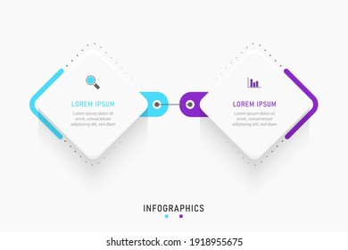 Vector Infographic label design template with icons and 2 options or steps. Can be used for process diagram, presentations, workflow layout, banner, flow chart, info graph.