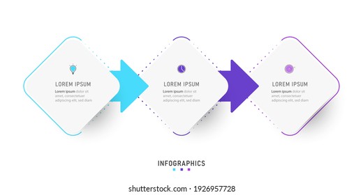 Vector Infographic label design template with icons and 3 options or steps. Can be used for process diagram, presentations, workflow layout, banner, flow chart, info graph.