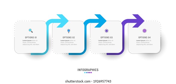 Vector Infographic label design template with icons and 4 options or steps. Can be used for process diagram, presentations, workflow layout, banner, flow chart, info graph.