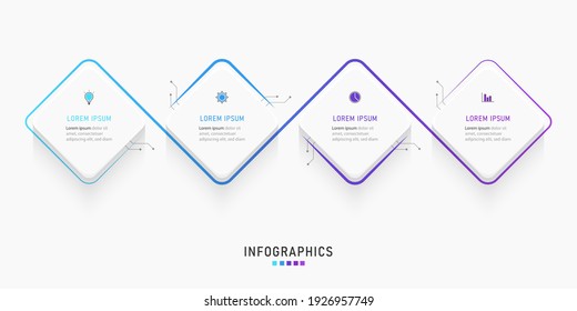Vector Infographic label design template with icons and 4 options or steps. Can be used for process diagram, presentations, workflow layout, banner, flow chart, info graph.