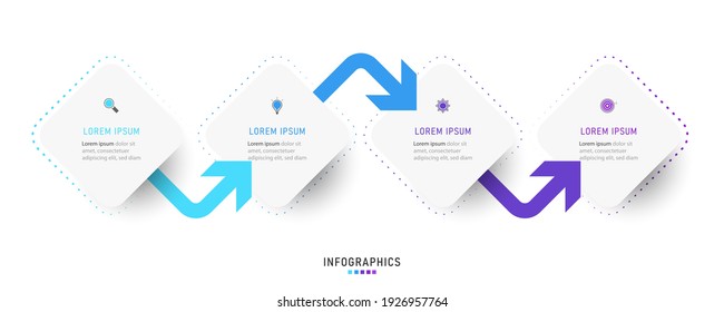 Vector Infographic label design template with icons and 4 options or steps. Can be used for process diagram, presentations, workflow layout, banner, flow chart, info graph.