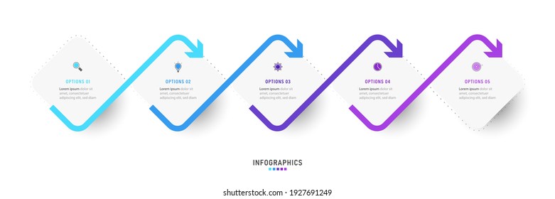 Vector Infographic label design template with icons and 5 options or steps. Can be used for process diagram, presentations, workflow layout, banner, flow chart, info graph.