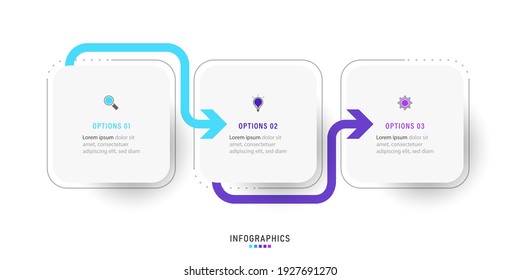 Vector Infographic label design template with icons and 3 options or steps. Can be used for process diagram, presentations, workflow layout, banner, flow chart, info graph.