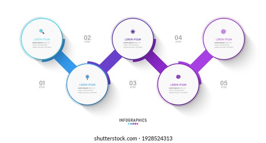 Vector Infographic label design template with icons and 5 options or steps. Can be used for process diagram, presentations, workflow layout, banner, flow chart, info graph.