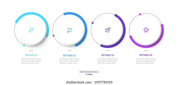 Vector Infographic label design template with icons and 4 options or steps. Can be used for process diagram, presentations, workflow layout, banner, flow chart, info graph.