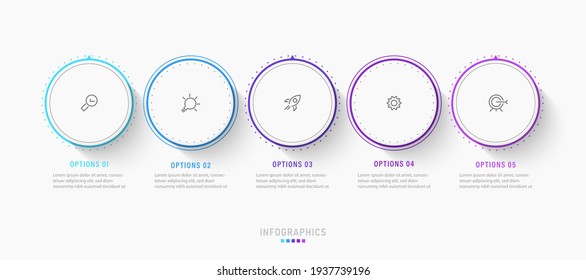 Vector Infographic label design template with icons and 5 options or steps. Can be used for process diagram, presentations, workflow layout, banner, flow chart, info graph.
