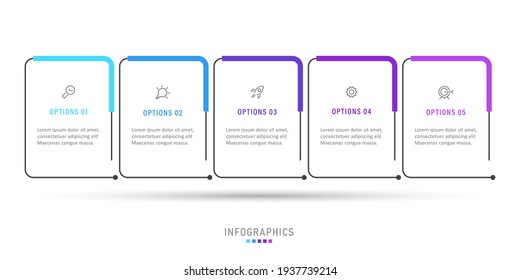 Vector Infographic label design template with icons and 5 options or steps. Can be used for process diagram, presentations, workflow layout, banner, flow chart, info graph.