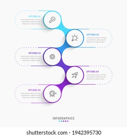 Vector Infographic label design template and icons   5 options steps  Can be used for process diagram  presentations  workflow layout  banner  flow chart  info graph 