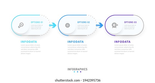 Vector Infographic label design template with icons and 3 options or steps. Can be used for process diagram, presentations, workflow layout, banner, flow chart, info graph.