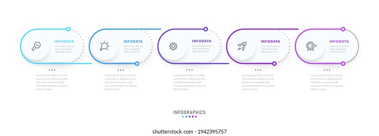 Vector Infographic label design template with icons and 5 options or steps. Can be used for process diagram, presentations, workflow layout, banner, flow chart, info graph.