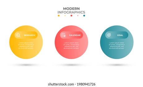 Vector infographic label design template. Business concept with 3 options, steps or circles element.