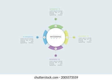 Plantilla de diseño de etiquetas de vectores Infográficos con iconos y 4 opciones o pasos. Se puede utilizar para el diagrama de procesos, presentaciones, diseño de flujo de trabajo, banner, diagrama de flujo, gráfico de información.
