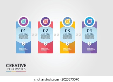 Vector Infographic label design template with icons and 4 options or steps. Can be used for process diagram, presentations, workflow layout, banner, flow chart, info graph. Vector illustration.