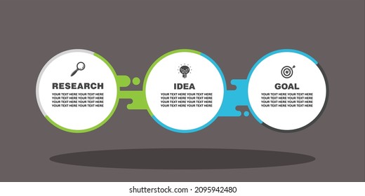 Plantilla de diseño de etiquetas de vectores Infografía con iconos y 3 opciones o pasos. Se puede utilizar para el diagrama de procesos, presentaciones, diseño de flujo de trabajo, banner, diagrama de flujo, gráfico de información.