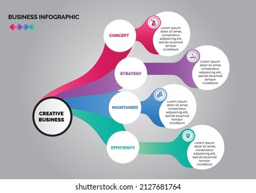 Vector Infographic label design template with icons and 4 options or steps