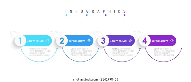 Vector Infographic label design template with icons and 4 options or steps. Can be used for process diagram, presentations, workflow layout, banner, flow chart, info graph.