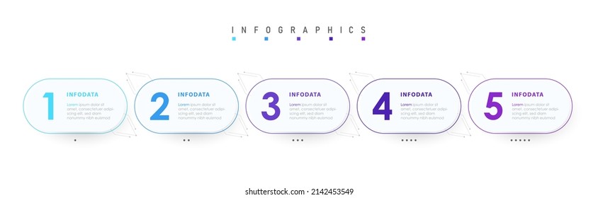 Vector Infographic label design template with icons and 5 options or steps. Can be used for process diagram, presentations, workflow layout, banner, flow chart, info graph.