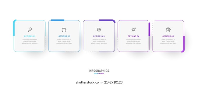 Vector Infographic label design template with icons and 5 options or steps. Can be used for process diagram, presentations, workflow layout, banner, flow chart, info graph.