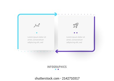 Vector Infographic label design template with icons and 2 options or steps. Can be used for process diagram, presentations, workflow layout, banner, flow chart, info graph.