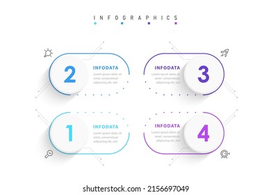 Vector Infographic label design template with icons and 4 options or steps. Can be used for process diagram, presentations, workflow layout, banner, flow chart, info graph.