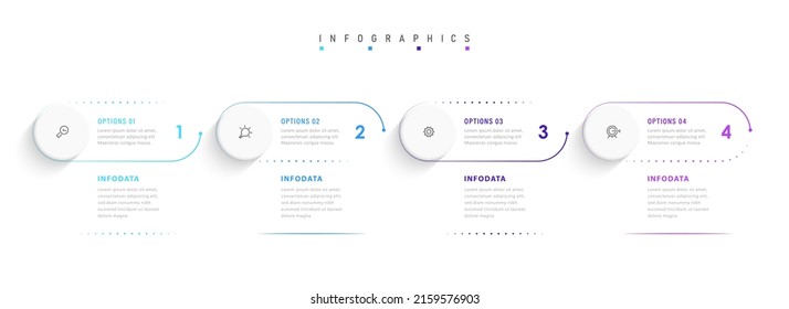 Vector Infographic label design template with icons and 4 options or steps. Can be used for process diagram, presentations, workflow layout, banner, flow chart, info graph.