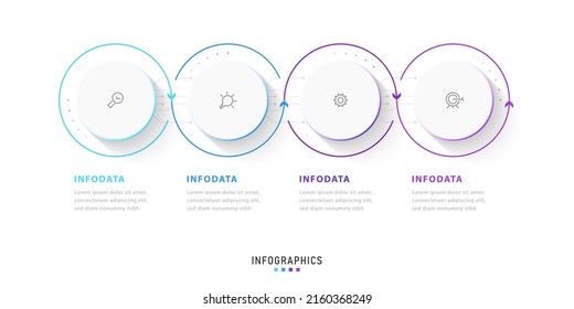 Vector Infographic label design template with icons and 4 options or steps. Can be used for process diagram, presentations, workflow layout, banner, flow chart, info graph.