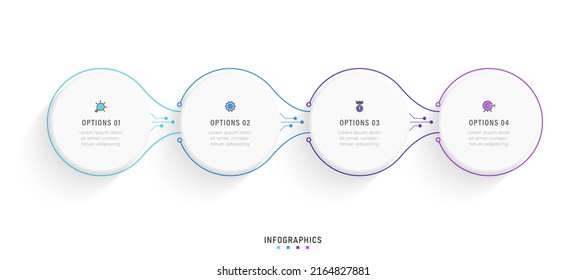 Vector Infographic label design template with icons and 4 options or steps. Can be used for process diagram, presentations, workflow layout, banner, flow chart, info graph.