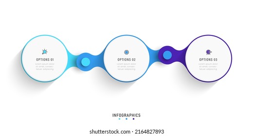 Vector Infographic label design template with icons and 3 options or steps. Can be used for process diagram, presentations, workflow layout, banner, flow chart, info graph.