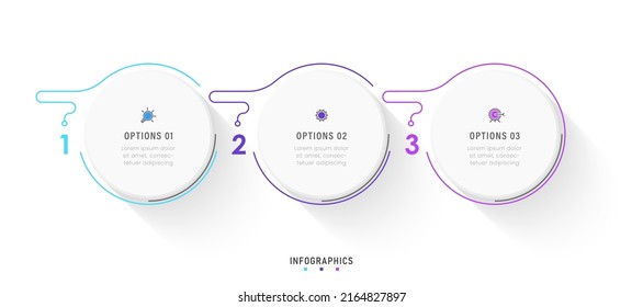 Vector Infographic label design template with icons and 3 options or steps. Can be used for process diagram, presentations, workflow layout, banner, flow chart, info graph.
