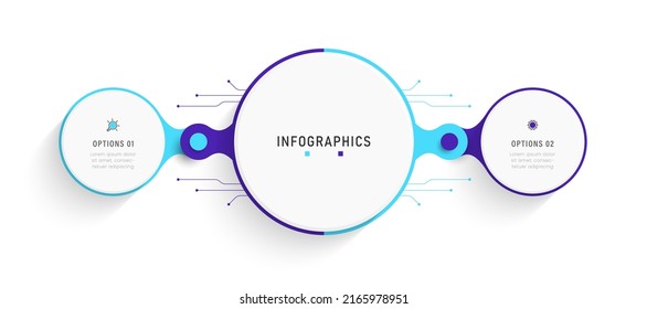 Vector Infographic Label Design Template With Icons And 2 Options Or Steps. Can Be Used For Process Diagram, Presentations, Workflow Layout, Banner, Flow Chart, Info Graph.