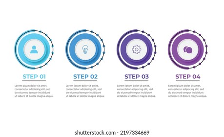 Vector Infographic label design template with icons and 4 options or steps. Can be used for process diagram, presentations, workflow layout, banner, flow chart, info graph.