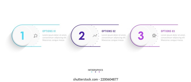 Vector Infographic label design template with icons and 3 options or steps. Can be used for process diagram, presentations, workflow layout, banner, flow chart, info graph.