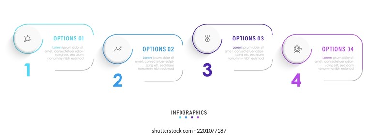 Vector Infographic label design template with icons and 4 options or steps. Can be used for process diagram, presentations, workflow layout, banner, flow chart, info graph.