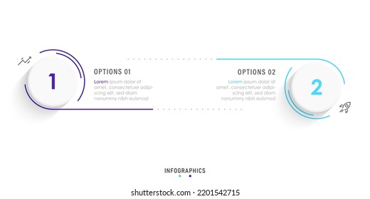 Vector Infographic label design template with icons and 2 options or steps. Can be used for process diagram, presentations, workflow layout, banner, flow chart, info graph.