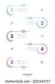 Vector Infographic label design template with icons and 5 options or steps. Can be used for process diagram, presentations, workflow layout, banner, flow chart, info graph.