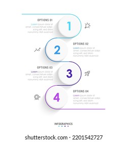 Vector Infographic label design template with icons and 4 options or steps. Can be used for process diagram, presentations, workflow layout, banner, flow chart, info graph.