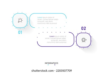 Vector Infographic label design template with icons and 2 options or steps. Can be used for process diagram, presentations, workflow layout, banner, flow chart, info graph.