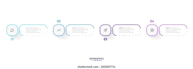 Vector Infographic label design template with icons and 4 options or steps. Can be used for process diagram, presentations, workflow layout, banner, flow chart, info graph.