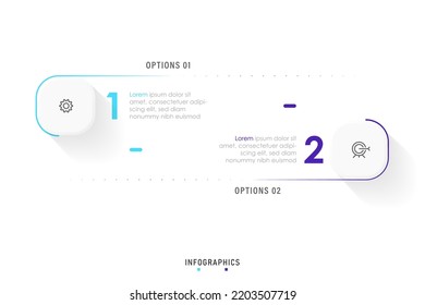 Vector Infographic label design template with icons and 2 options or steps. Can be used for process diagram, presentations, workflow layout, banner, flow chart, info graph.