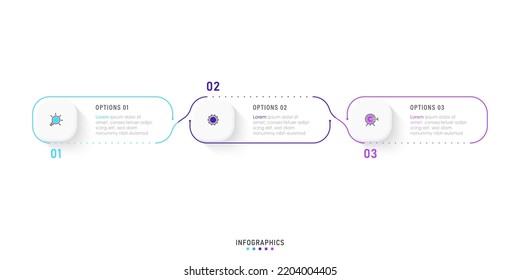 Vector Infographic label design template with icons and 3 options or steps. Can be used for process diagram, presentations, workflow layout, banner, flow chart, info graph.