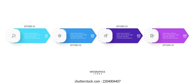 Vector Infographic label design template with icons and 4 options or steps. Can be used for process diagram, presentations, workflow layout, banner, flow chart, info graph.