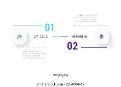 Vector Infographic label design template with icons and 2 options or steps. Can be used for process diagram, presentations, workflow layout, banner, flow chart, info graph.