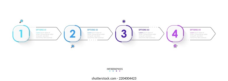 Vector Infographic label design template with icons and 4 options or steps. Can be used for process diagram, presentations, workflow layout, banner, flow chart, info graph.