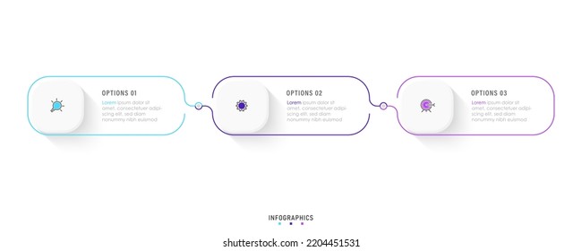 Vector Infographic label design template with icons and 3 options or steps. Can be used for process diagram, presentations, workflow layout, banner, flow chart, info graph.