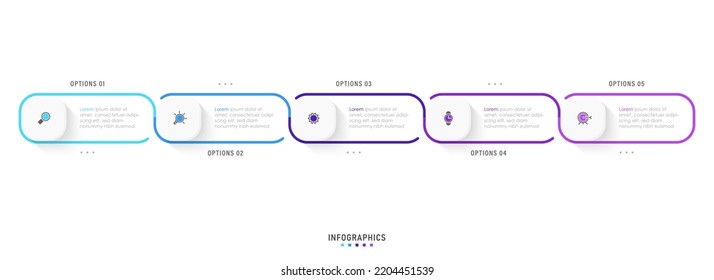 Vector Infographic label design template with icons and 5 options or steps. Can be used for process diagram, presentations, workflow layout, banner, flow chart, info graph.