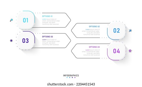 Vector Infographic label design template with icons and 4 options or steps. Can be used for process diagram, presentations, workflow layout, banner, flow chart, info graph.